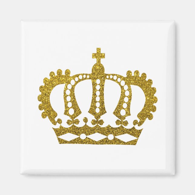 Gold Glitter Crown Magnet (Front)