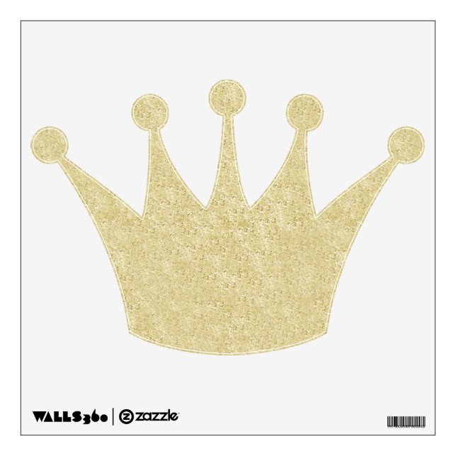 Gold Glitter Crown Wall Decal (Front)
