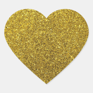 Gold Glitter Custom Blank Heart Sticker