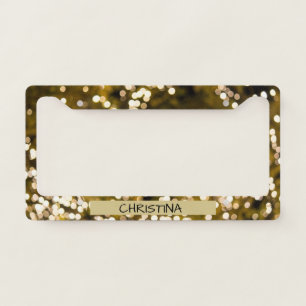 Gold Glitter Custom License Plate Frame