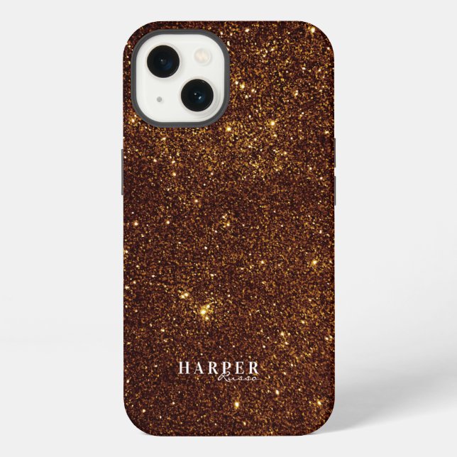 Gold Glitter Custom Name Case-Mate iPhone Case (Back)