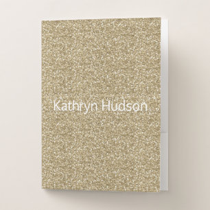 Gold Glitter Custom Pocket Folder