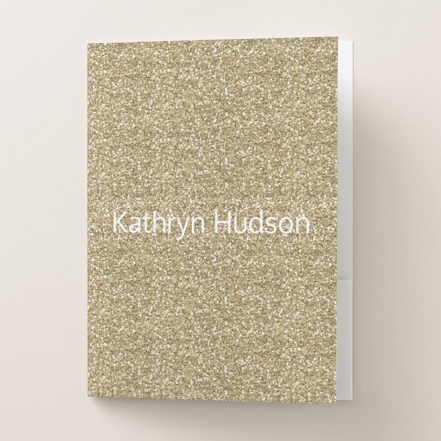 Gold Glitter Custom Pocket Folder (Front)