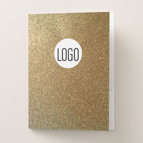 Gold Glitter Customizable business logo Pocket Folder