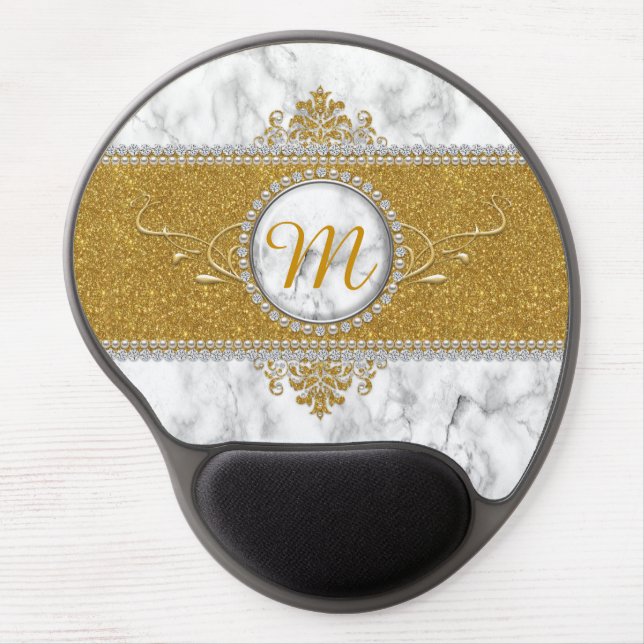 Gold Glitter, Diamonds and Pearls, Princess Gel Mouse Pad (Front)