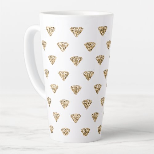 Gold Glitter Diamonds       Latte Mug