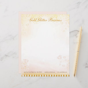 Gold Glitter Diamonds Letterhead