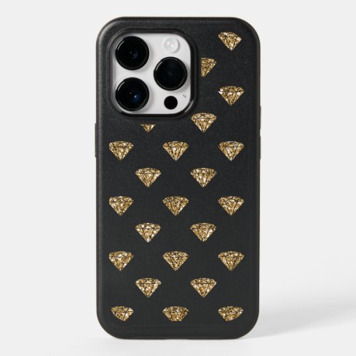 Gold Glitter Diamonds         OtterBox iPhone 14 Pro Case
