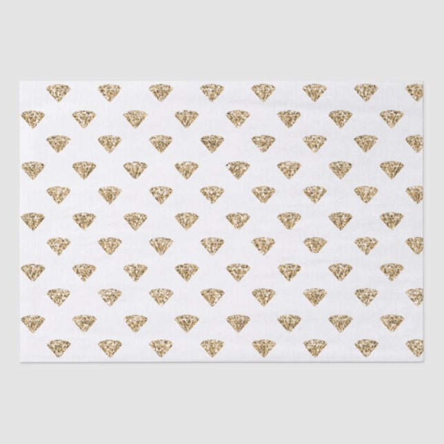 Gold Glitter Diamonds       Tissue Paper (Front)