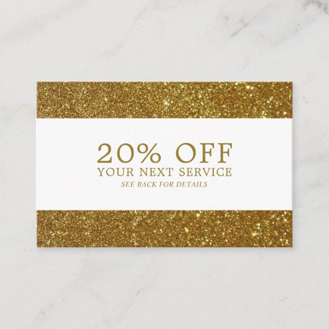 Gold Glitter - Discount Voucher Card (Front)