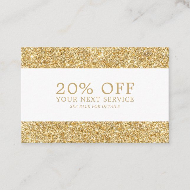 Gold Glitter - Discount Voucher Card (Front)