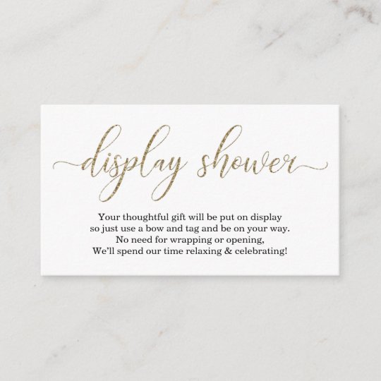 Gold Glitter Display Shower Enclosure Card Insert | Zazzle.com