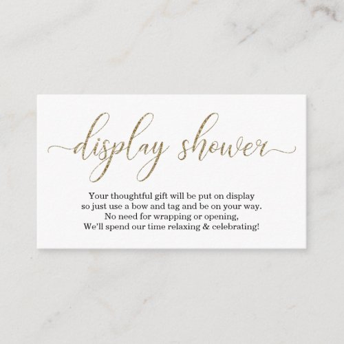 Gold Glitter Display Shower Enclosure Card Insert