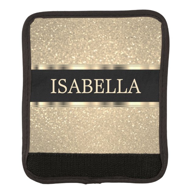 Gold Glitter - DIY Text Luggage Handle Wrap (Front)