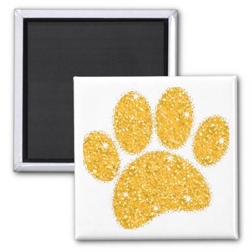 Gold Glitter Dog Pawprint Magnet