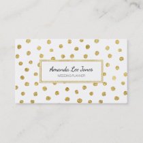 Gold glitter dots business card