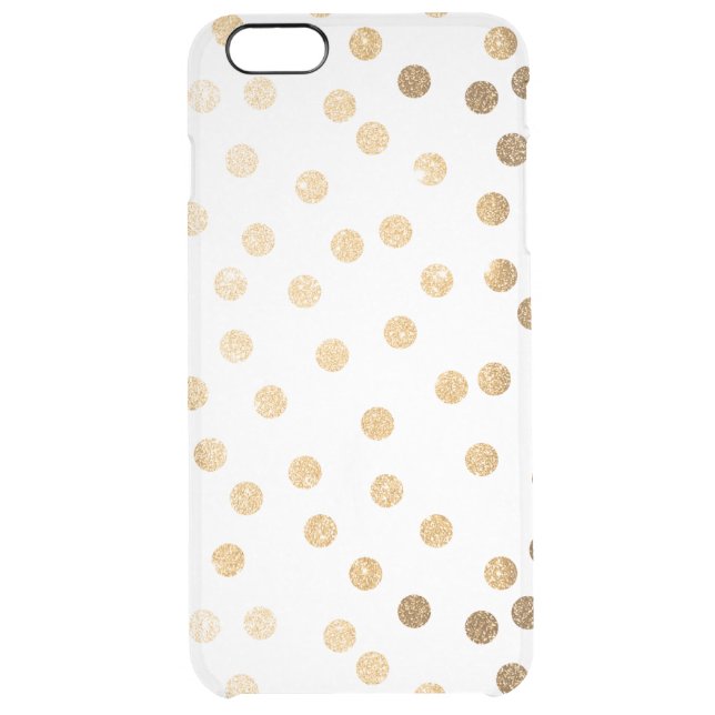 Gold Glitter Dots Clear Phone Case (Back)