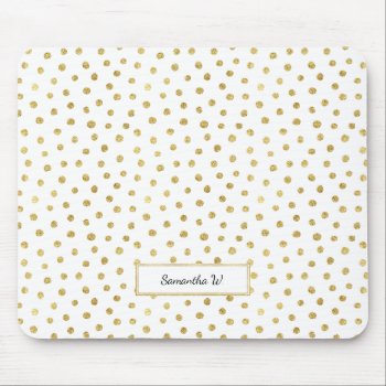 Gold Glitter Dots Mouse Pad by byDania at Zazzle