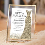 Gold Glitter Dress Womans 50th Birthday Party Invitation<br><div class="desc">Gold Glitter Dress Womans 50th Birthday Party - Fifty & Fabulous
Variations to the invitation and matching items in our store</div>