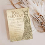 Gold Glitter Dress Womans 70th Birthday Party Invitation<br><div class="desc">Gold Glitter Dress Womans 70th Birthday Party 70 and fabulous
Variations to the invitation and matching items in our store</div>