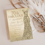Gold Glitter Dress Womans 70th Birthday Party Invitation<br><div class="desc">Gold Glitter Dress Womans 70th Birthday Party 70 and fabulous
Variations to the invitation and matching items in our store</div>