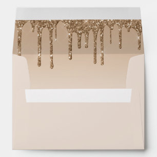 Gold Glitter Drip Baby Shower Envelope