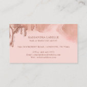 Gold Glitter Drip Glam Makeup Makes By Salon Pink Business Card (Back)