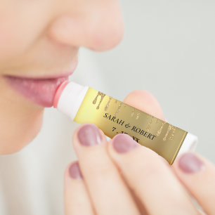 Gold Glitter Drip Wedding Favor Lip Balm