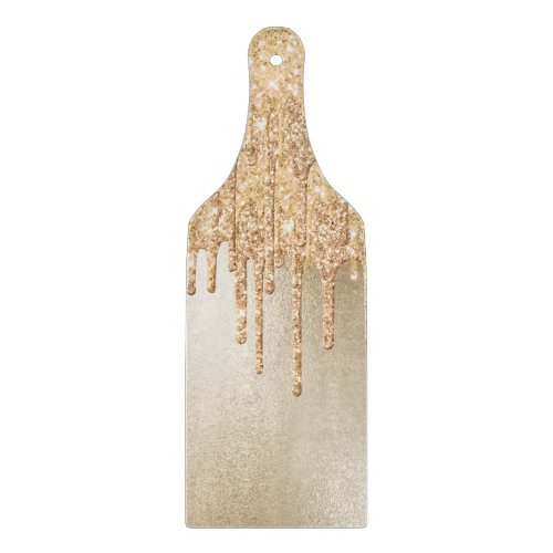 Gold glitter drippings elegant chic charcuterie  cutting board