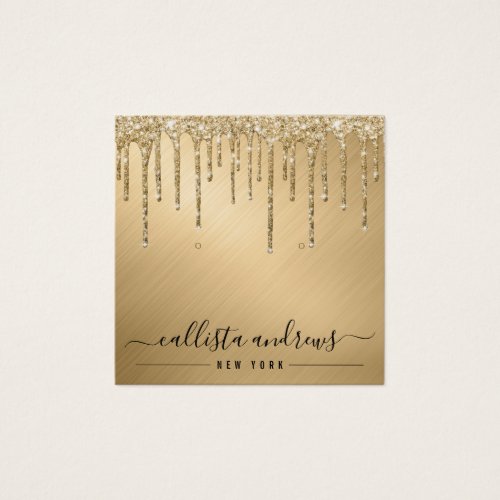 Gold Glitter Drips Earring Display Card