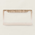 gold glitter drips license plate frame<br><div class="desc">sparkling gold glitter drips personalized name design.</div>