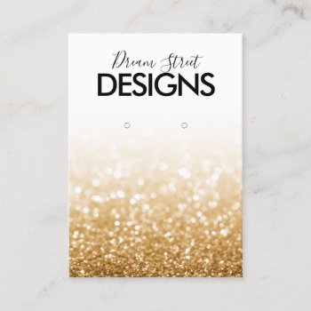 Gold Glitter Earring Display Card by TwoTravelledTeens at Zazzle