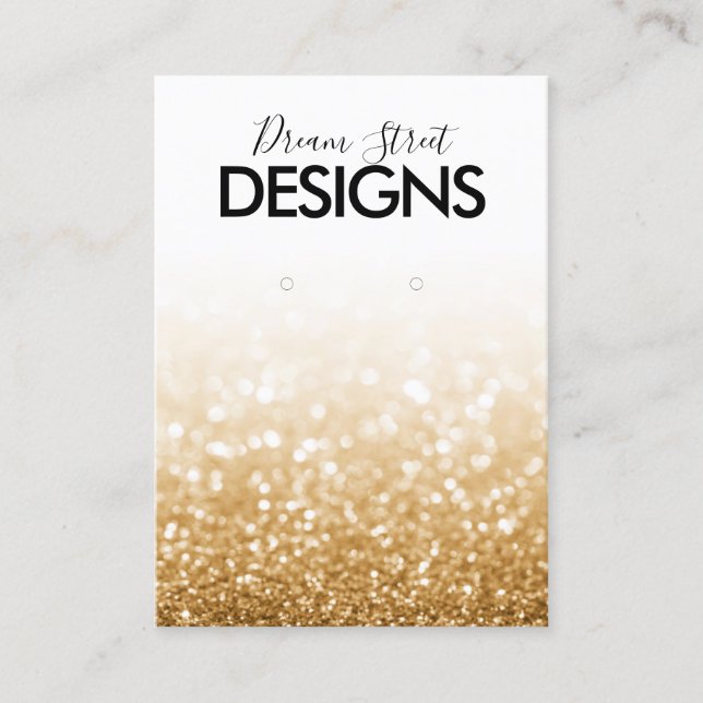 Gold Glitter Earring Display Card (Front)