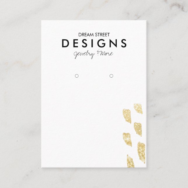 Gold Glitter Earring Display Card (Front)