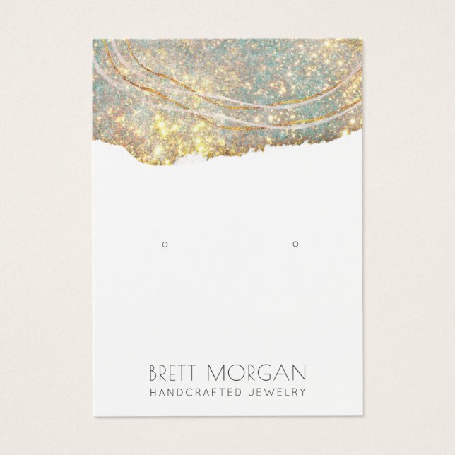 Gold Glitter Earring Jewelry Display Cards (Front)
