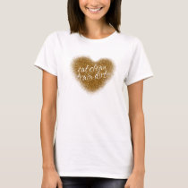 Gold Glitter EAT CLEAN TRAIN DIRTY Heart Top Shirt