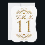 Gold Glitter Effect Wedding Table Number Card (11)<br><div class="desc">Gold Glitter Effect Wedding Table Number Card (11) 
 
  VIEW MATCHING TABLE NUMBER CARDS</div>