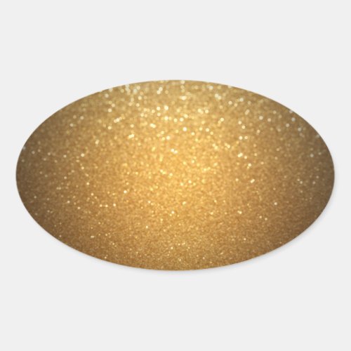 Gold Glitter Elegant Blank Template Add Your Text Oval Sticker