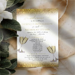 Gold Glitter Elegant Calligraphy Wedding Program<br><div class="desc">itinerary weddings,  ceremony programs,  wedding programs,  wedding vow renewal program templates,  example of wedding program,  wedding program template</div>