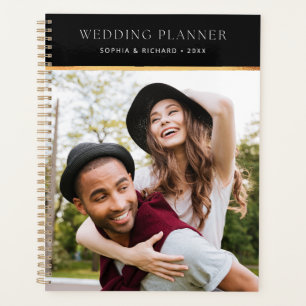 Gold Glitter Elegant Custom Photo Wedding  Planner