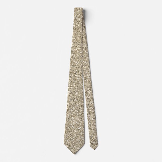 Gold Glitter Elegant Luxury Chic Formal Occasion Neck Tie (Front)