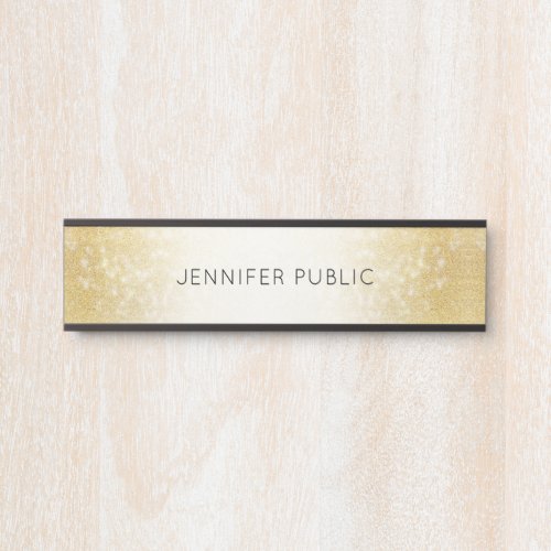 Gold Glitter Elegant Modern Glamorous Template Door Sign