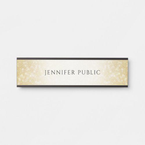 Gold Glitter Elegant Modern Glamorous Template Door Sign