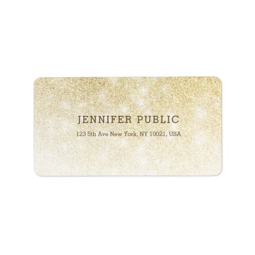 Gold Glitter Elegant Professional Modern Glamorous Label