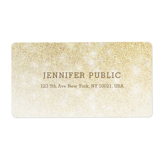 Gold Glitter Elegant Professional Modern Template Label (Front)