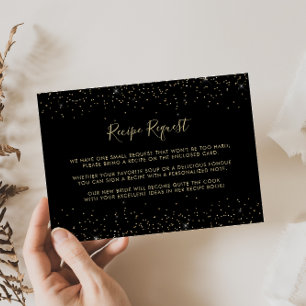 Gold Glitter Elegant Recipe Request Enclosure Card