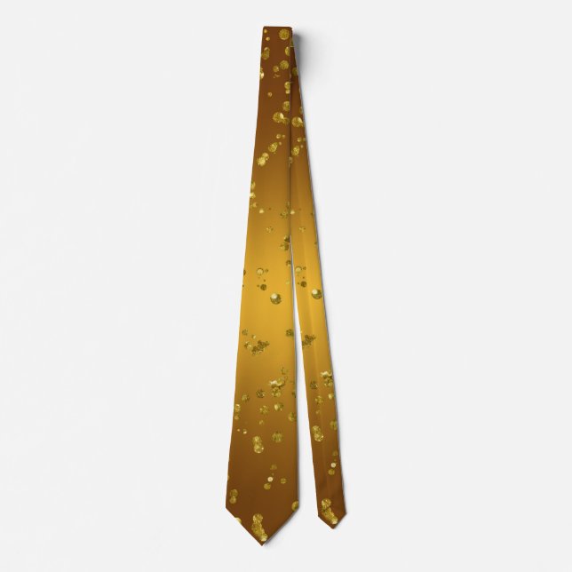 Gold Glitter Elegant Wedding Neck Tie (Front)