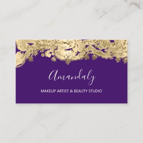 Gold Glitter Event Planner Stylist Purple Violet Business Card