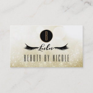 Gold Glitter Eyelashes Customer Loyalty Card