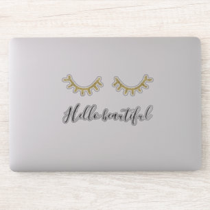 Gold Glitter Eylelashes Sticker